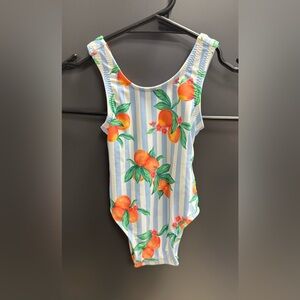 Old Navy Baby Girls’ Peach Stripe One-Piece Swimsuit
Size: 6–12 Months